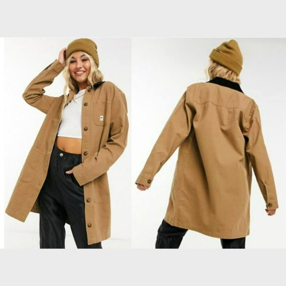 Vans Jackets & Blazers - NWT Vans Women's Brown Drill Chore Long Jacket Size Small
